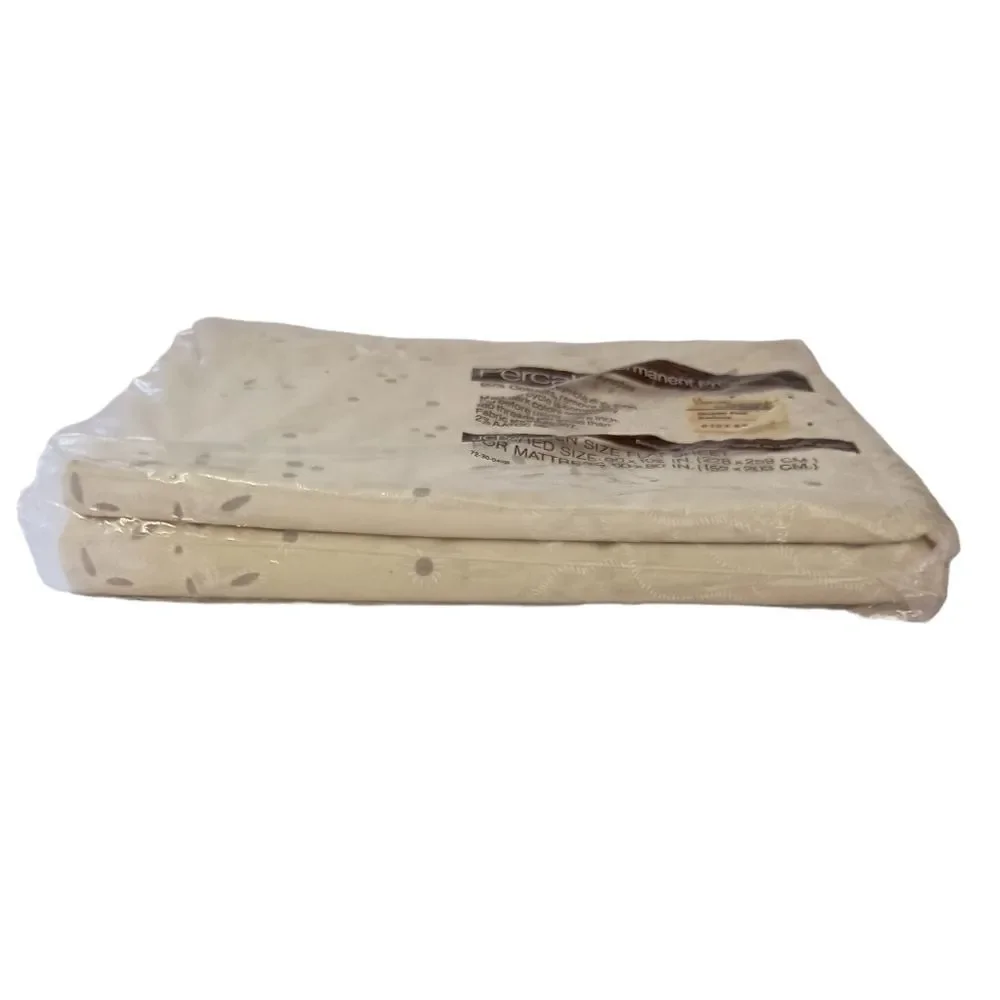 JCPenney Percale Queen Flat Sheet Ivory Color Vintage 80s 90s Cottage Farmhouse.